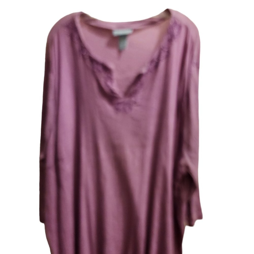Liz & Me purple wrinkle fabric tunic